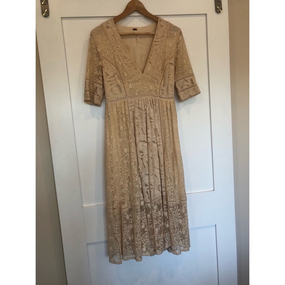 tea dress with lace free people Sweet Tea Maxi Dress by Free People in White, Size: XS